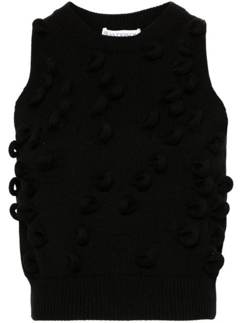 loop-detailing knitted tank top