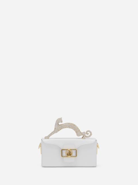 PENCIL CAT BAG IN LEATHER AND RHINESTONES