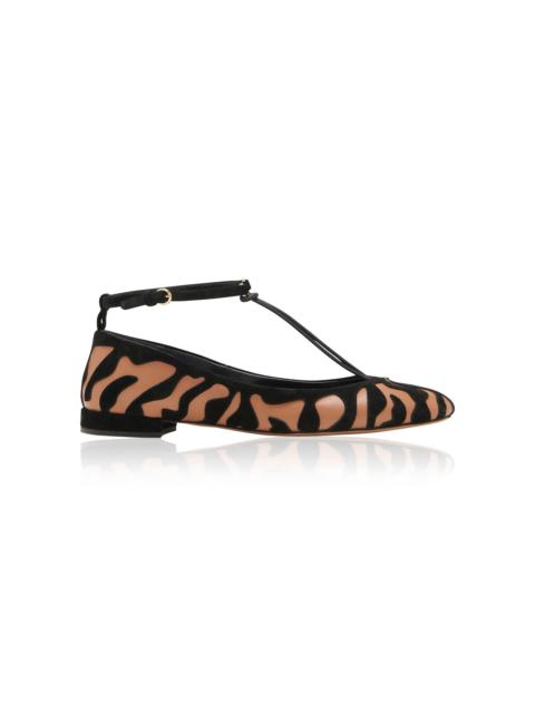 Polline T-Strap Leather Flats animal