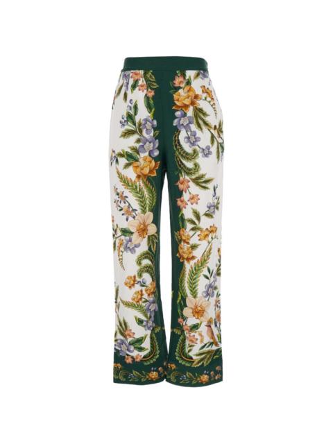 floral-print trousers