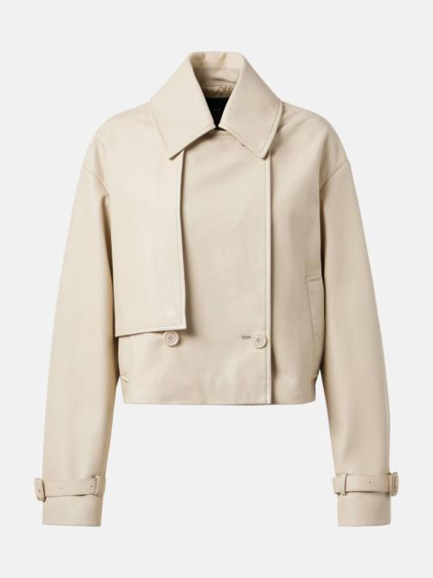 Cropped leather jacket