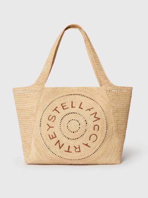 Logo Raffia Large Tote Bag