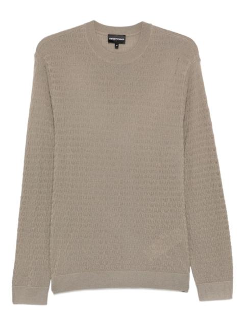 textured crew-neck sweater