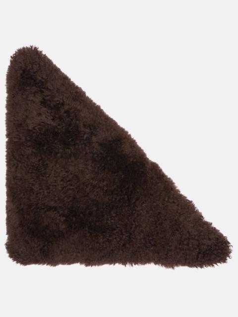 Shearling and wool scarf