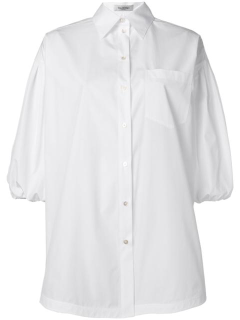 puff sleeve poplin shirt