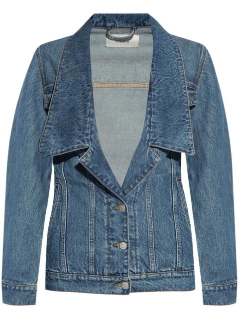 wide-collar denim jacket