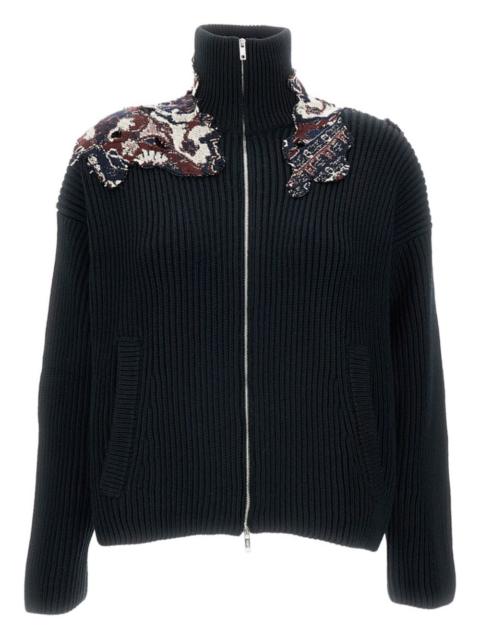 ribbed appliqué jacket