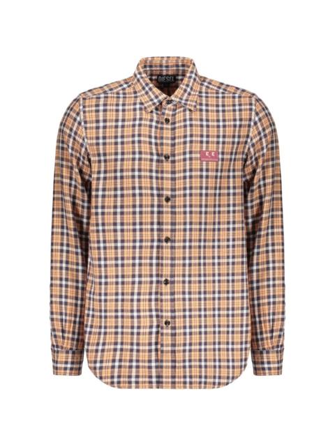 checked long-sleeve shirt