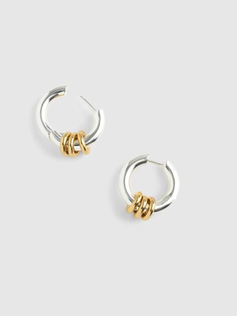 Mixed-Metal Triple-Ring Hoop Earrings