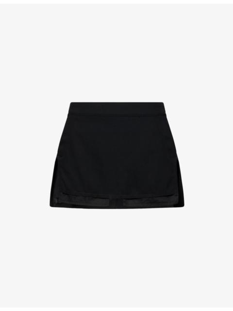 Fog Cut-Off Wool Mini Skirt