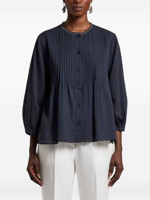 pintuck-detail blouse