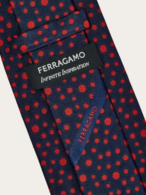 Pois print silk tie