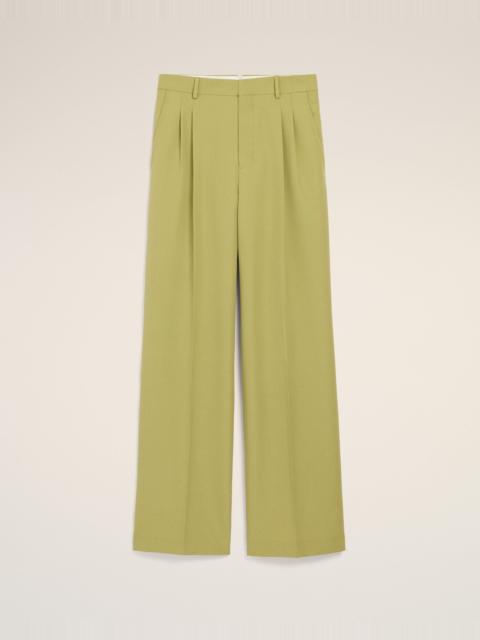 GREEN NEW WOOL LOW WAIST WIDE TROUSERS
