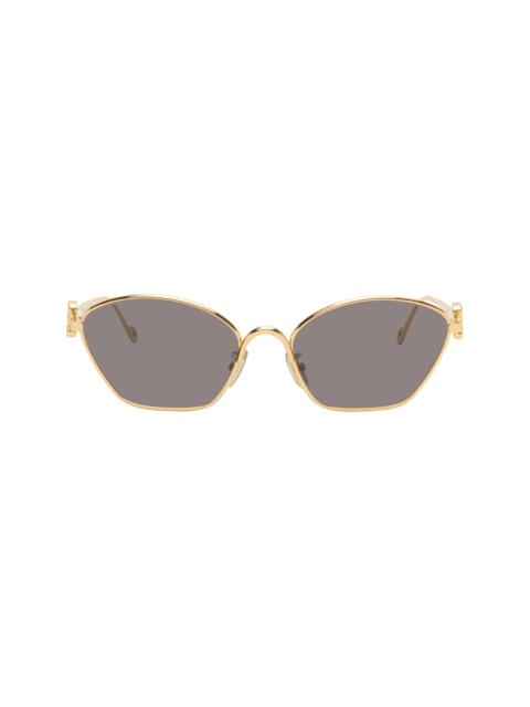 Gold Anagram Hexagonal Sunglasses