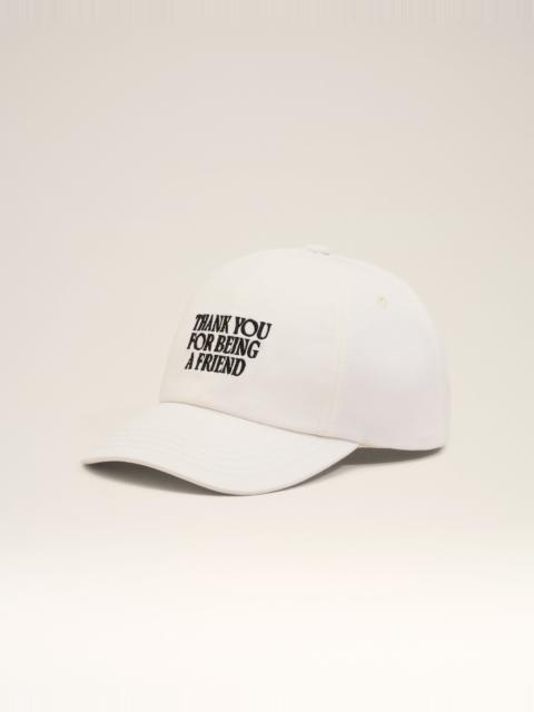 WHITE COTTON THANK YOU FOR BEING A FRIEND EMBROIDERY CAP
