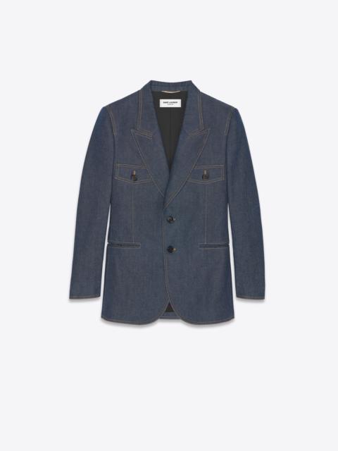 single-breasted jacket in denim