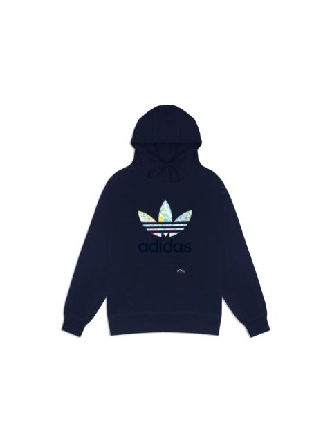Noah x adidas Floral Paisley Applique Hoodie Navy