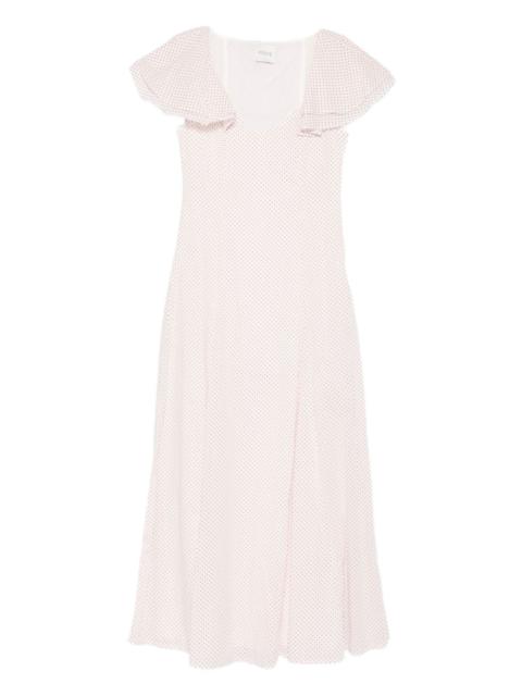 Marlowe flutter scoop-neck midi dress