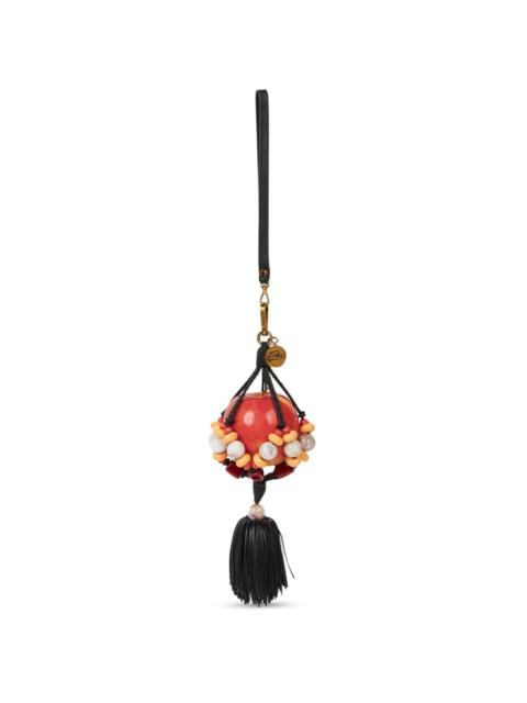 apple-tassel leather charm