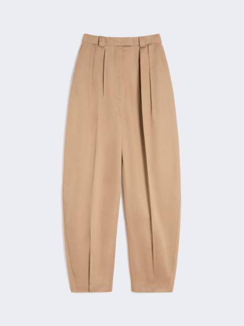 Oversized gabardine trousers - biscuit