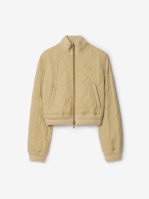 Quilted Gabardine Bomber Jacket
