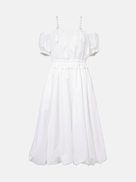 Off-shoulder cotton poplin midi dress
