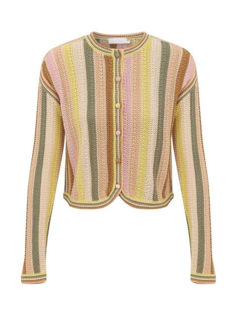 INDRA STRIPE CROCHET CARDIGAN