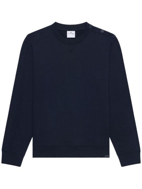 buttoned fleece sweatshirt