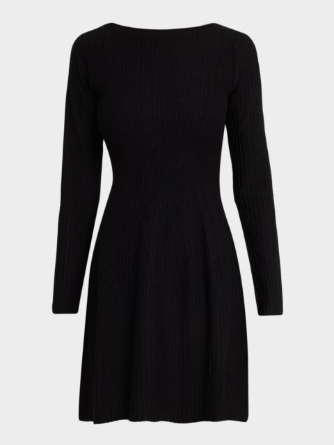 Scoop-Neck Ribbed Jersey Dress