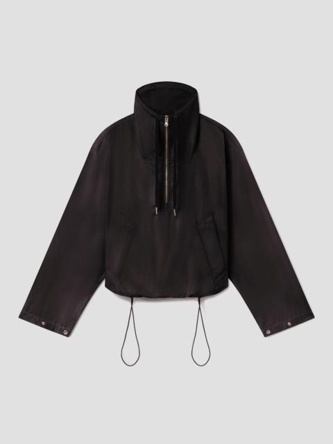 LYDIA NYLON POPOVER ANORAK IN BLACK