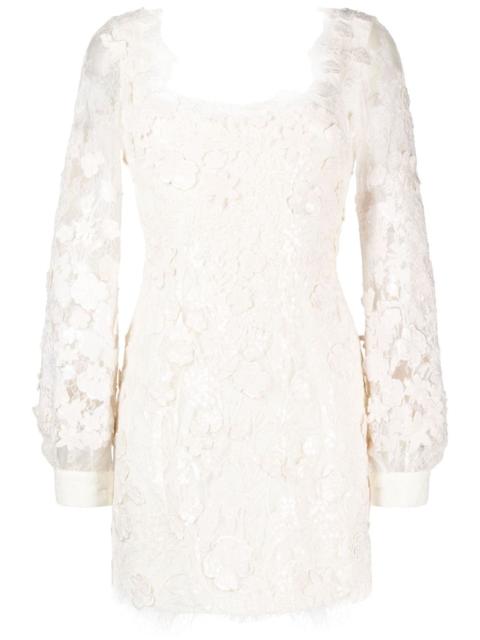 floral lace-embellished minidress