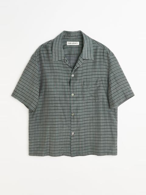 Heusen Shirt Shortsleeve Picnic Check Cotton Silk
