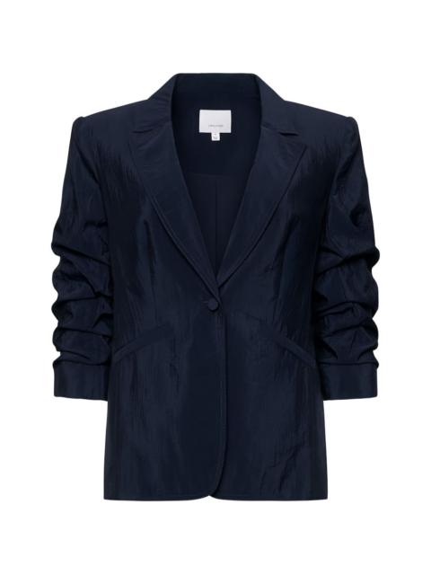 ruched woven blazer