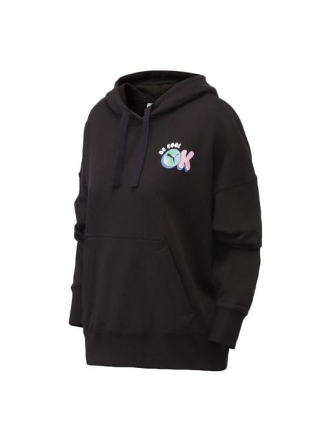 (WMNS) PUMA Downtown Graphic Hoodie 'Black Blue Pink' 531437-01