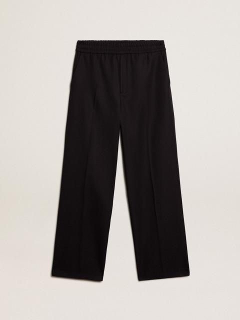 Men’s joggers in dark blue wool