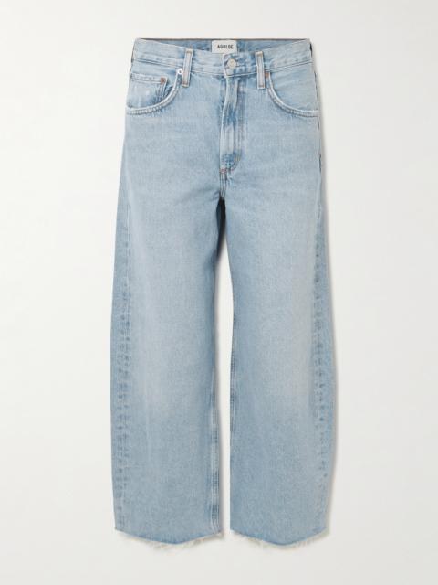 Low Curve Fray High-rise Wide-leg Jeans