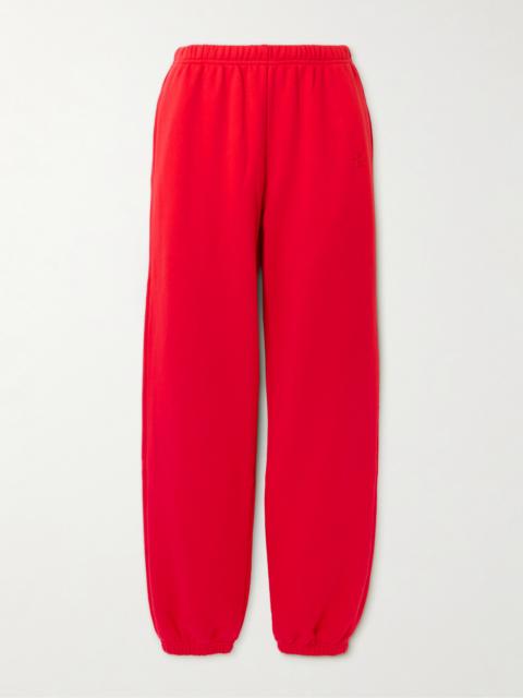 Embroidered Cotton And Modal-blend Jersey Tapered Track Pants
