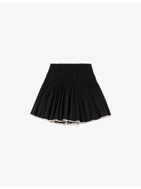Embellished-Trim Woven Mini Skirt
