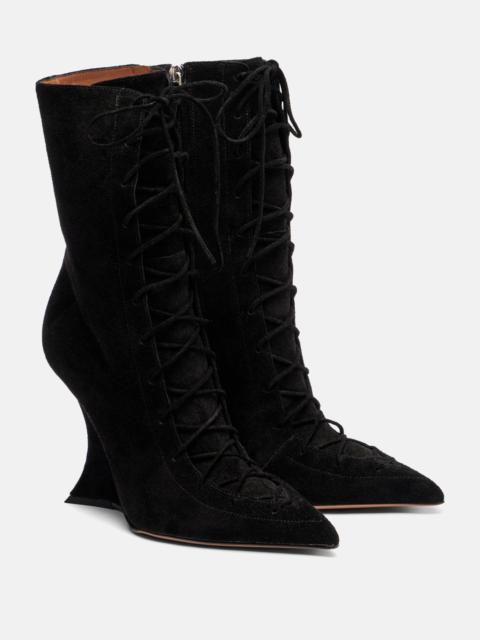 Nina 105 suede lace-up boots