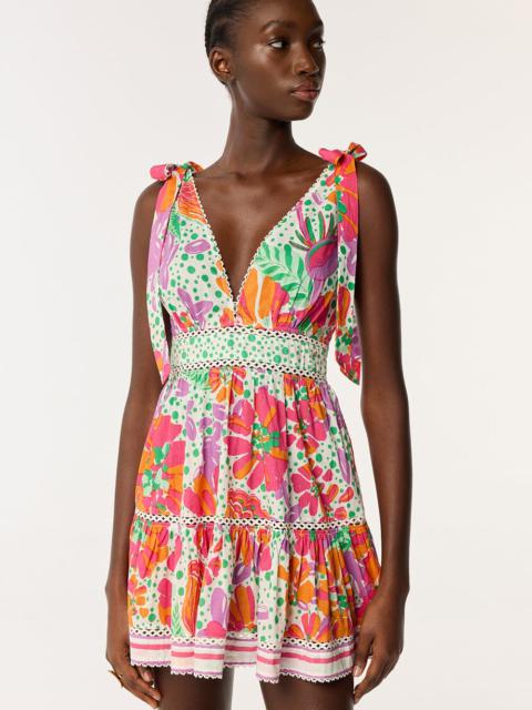 Mini Dress Cara - Pink Artistic Flower