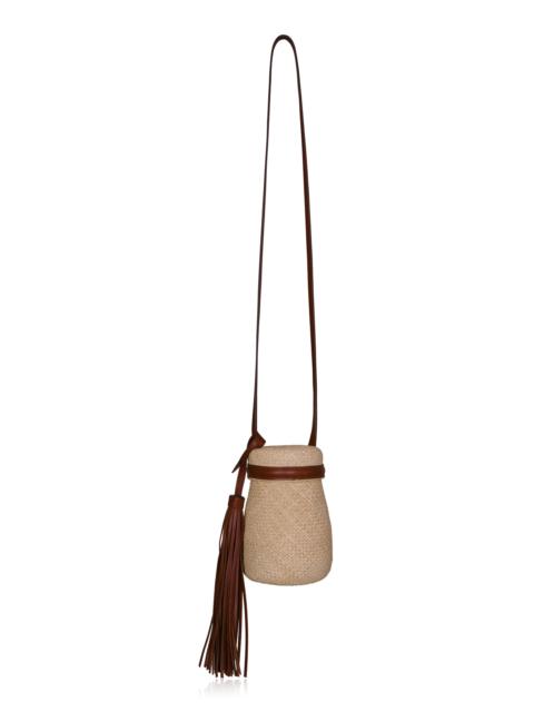 The Provider Palm and Leather Mochila Bag white