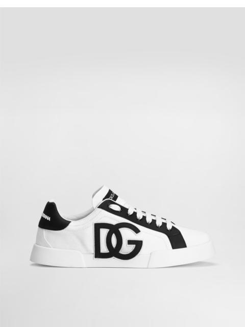 Portofino light strobel sneakers in canvas and calfskin