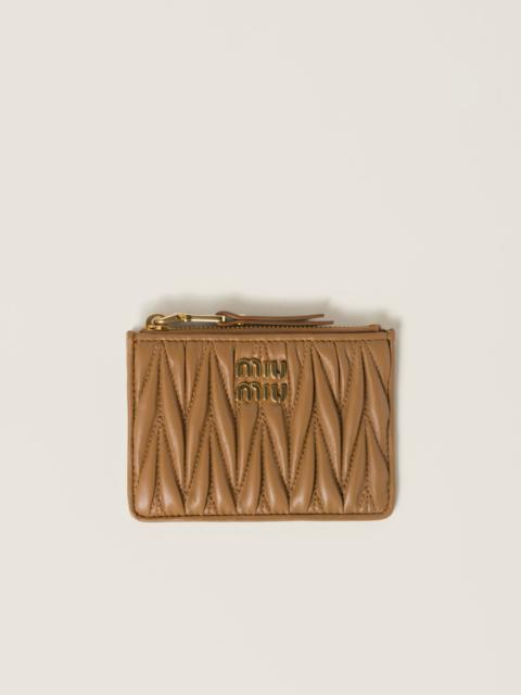 Matelassé nappa leather card holder
