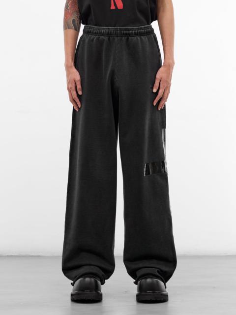 Black Cotton Duct Tape Sweatpants