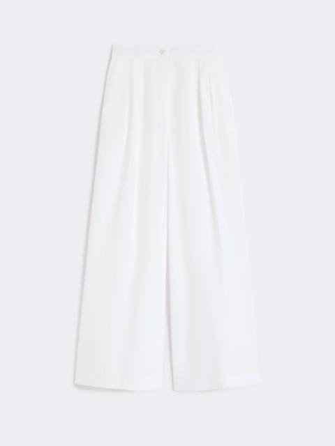 Wide-leg cotton poplin trousers - WHITE