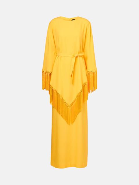 Fringed satin kaftan