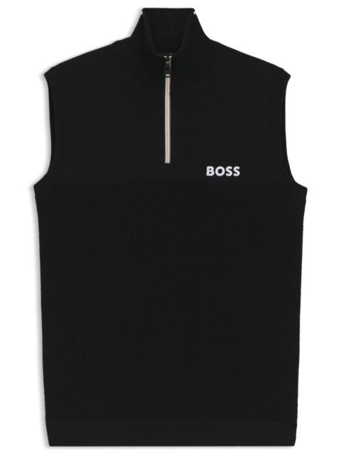 ZIPPER-NECK SWEATER IN A STRETCH-COTTON BLEND