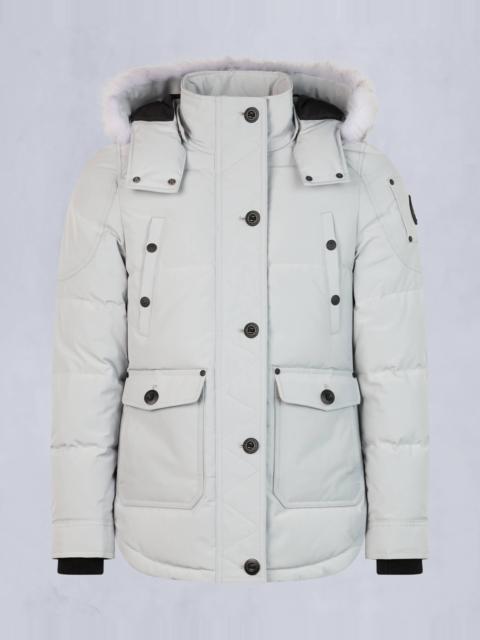ONYX ANGUILLE SHEARLING TRIM JACKET