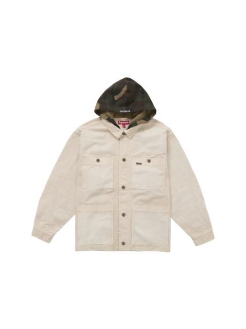 Supreme Worn Hooded Chore Coat Natural