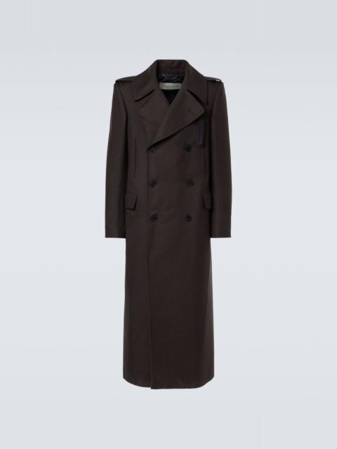 Double-breasted wool-blend coat